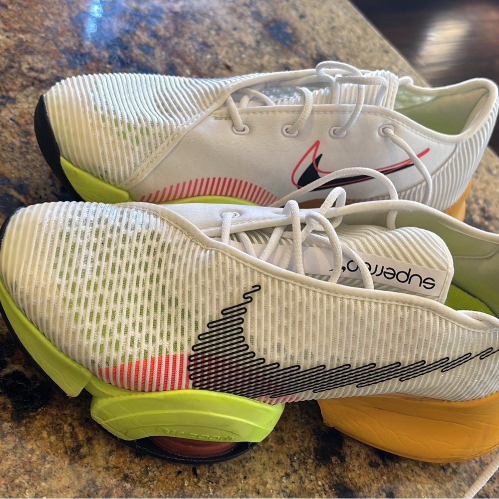 Nike White and Neon Green Athletic Shoes